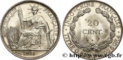 FRENCH INDOCHINA 20 Centièmes 1916 Paris MS