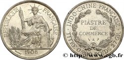 FRENCH INDOCHINA 1 Piastre de Commerce 1908 Paris AU