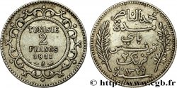TUNISIA - FRENCH PROTECTORATE 2 Francs au nom du Bey Mohamed En-Naceur  an 1329 1911 Paris - A