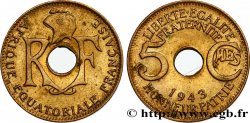 AFRIQUE ÉQUATORIALE FRANÇAISE 5 Centimes AEF 1943 Prétoria