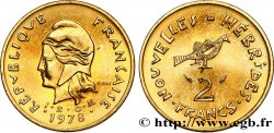 NUOVO EBRIDI (VANUATU dopo1980) 2 Francs I. E. O. M. Marianne / oiseau 1978 Paris