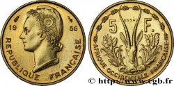 FRENCH WEST AFRICA Essai de 5 Francs Marianne / antilope 1956 Paris