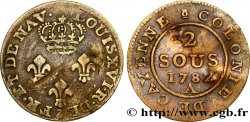 FRANZÖSISCHE-GUAYANA 2 Sous colonies de Cayenne 3e type 1782 Paris - A