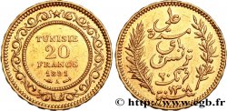 TUNISIE - PROTECTORAT FRANÇAIS 20 Francs or Bey Ali AH 1308 1891 Paris