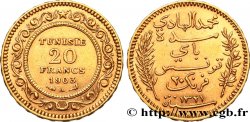TUNESIEN - Französische Protektorate 20 Francs or Bey Mohamed El Hadi AH 1321 1903 Paris