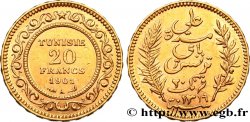 TUNEZ - Protectorado Frances 20 Francs or Bey Ali AH 1319 1901 Paris