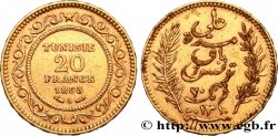 TUNISIE - PROTECTORAT FRANÇAIS 20 Francs or Bey Ali AH 1310 1893 Paris