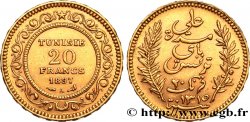 TUNISIE - PROTECTORAT FRANÇAIS 20 Francs or Bey Ali AH 1315 1897 Paris