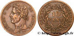FRENCH COLONIES - Charles X, for Guyana 10 Centimes Charles X 1828 Paris - A