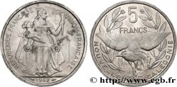 NOUVELLE CALÉDONIE 5 Francs Union Française représentation allégorique de Minerve / Kagu, oiseau de Nouvelle-Calédonie 1952 Paris