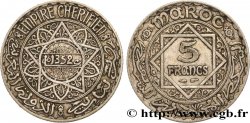 MAROC - PROTECTORAT FRANÇAIS 5 Francs AH1352 1933 Paris TTB