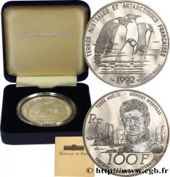 FRANZÖSISCHE SÜD- UND ANTARKTISGEBIETE 100 Francs Proof Dumont d’Urville - Manchots Empereur 1992 