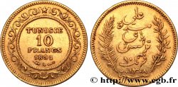 TUNISIA - French protectorate 10 Francs or Bey Ali AH 1308 1891 Paris