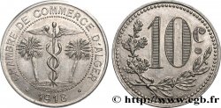 ARGELIA 10 Centimes Chambre de Commerce d’Alger caducéee netre deux palmiers 1918