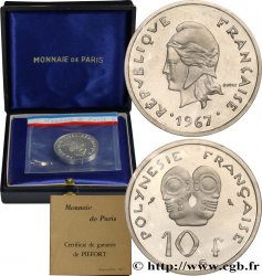 FRANZÖSISCHE-POLYNESIEN Piéfort de 10 Francs Marianne 1967 Paris
