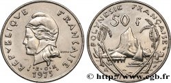 POLINESIA FRANCESA 50 Francs I.E.O.M. Marianne / paysage polynésien 1975 Paris