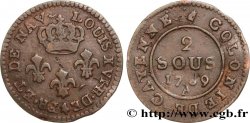 FRENCH GUYANA 2 Sous colonies de Cayenne 2e type 1789 Paris - A