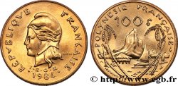 FRANZÖSISCHE-POLYNESIEN 100 Francs I.E.O.M. Marianne / paysage polynésien type IEOM 1984 Paris