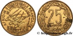AFRICA ECUATORIAL FRANCESA - CAMERUN 25 Francs antilopes 1958 Paris