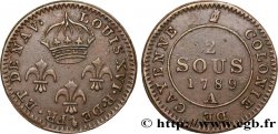 FRENCH GUYANA Piéfort de 2 sous de Cayenne 1789 Paris AU