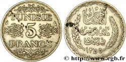 TUNISIA - FRENCH PROTECTORATE 5 Francs AH 1353 1934 Paris