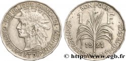 GUADELOUPE Bon pour 1 Franc indien caraïbe / canne à sucre 1921