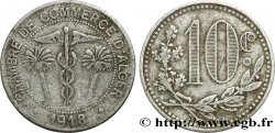 ALGÉRIE 10 Centimes Chambre de Commerce d’Alger caducéee netre deux palmiers 1918  TB+