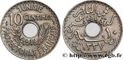 TUNISIA - FRENCH PROTECTORATE 10 Centimes AH 1337 1918 Paris