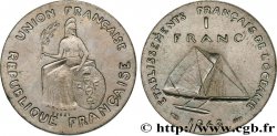 FRENCH POLYNESIA - French Oceania 1 Franc ESSAI type sans listel 1948 Paris