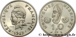 NOUVELLES HÉBRIDES (VANUATU depuis 1980) Essai de 10 Francs Marianne / masque 1967 Paris