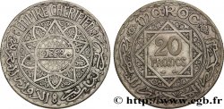 MOROCCO - FRENCH PROTECTORATE 20 Francs AH 1352 1933 Paris