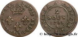 FRENCH GUIANA 2 Sous colonie de Cayenne 2e type 1789 Paris - A