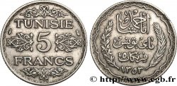 TUNISIE - PROTECTORAT FRANÇAIS 5 Francs AH 1353 1934 Paris
