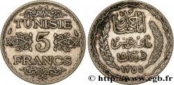 TUNISIA - French protectorate 5 Francs AH 1355 1936 Paris