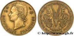 FRENCH WEST AFRICA 5 Francs Marianne / antilope 1956 Paris