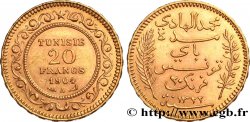 INVESTMENT GOLD 20 Francs or Bey Mohamed El Hadi AH 1321 1904 Paris