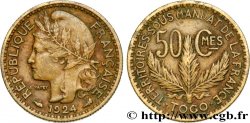 TOGO - TERRITOIRES SOUS MANDAT FRANÇAIS 50 Centimes 1924 Paris TTB