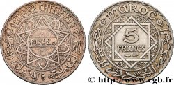 MARUECOS - PROTECTORADO FRANCÉS 5 Francs AH1352 1933 Paris