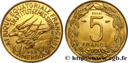 AFRIQUE ÉQUATORIALE FRANÇAISE - CAMEROUN Essai de 5 Francs 1958 Paris