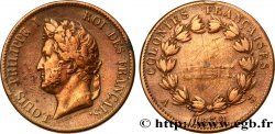 COLONIE FRANCESI - Luigi Filippo, per Guadalupa 5 Centimes Louis Philippe Ier 1839 Paris - A