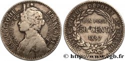 ÎLE DE LA MARTINIQUE Bon pour 50 Centimes Colonie de la Martinique 1897 sans atelier