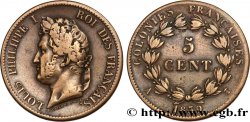 COLONIAS FRANCESAS - Louis-Philippe para Guadalupe 5 Centimes Louis Philippe Ier 1839 Paris - A