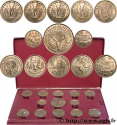 UNION FRANÇAISE - QUATRIÈME RÉPUBLIQUE Coffret de 23 essais Union Française pour les colonies en bronze-nickel 1948-1949 Paris SPL