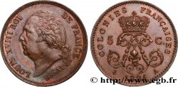 FRANZÖSISCHE KOLONIEN - Louis XVIII 5 Centimes ESSAI 1824 Paris
