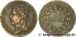 COLONIES FRANÇAISES - Charles X, pour la Martinique et la Guadeloupe 5 Centimes Charles X 1827 La Rochelle - A
