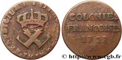AMÉRIQUE - Louisiane, Acadie, Canada 9 Deniers, Colonies Françoises 1722 La Rochelle