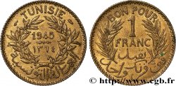 TUNEZ - Protectorado Frances Bon pour 1 Franc sans le nom du Bey AH1364 1945 Paris