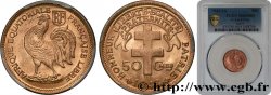 AFRIQUE ÉQUATORIALE FRANÇAISE - FRANCE LIBRE 50 Centimes 1943 Prétoria FDC66 PCGS