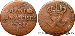 AMÉRIQUE - Louisiane, Acadie, Canada 9 Deniers, Colonies Françoises 1722 La Rochelle