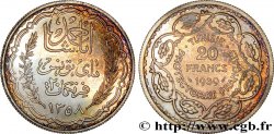 TUNISIE - PROTECTORAT FRANÇAIS Essai 20 Francs argent au nom de Ahmed Bey AH 1358 1939 Paris